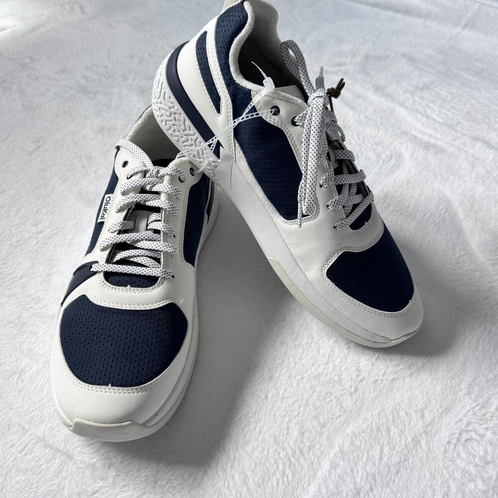 OluKai 'Anau Mens Size 11 Mood Indigo Blue White Pickleball Court Casual Shoes